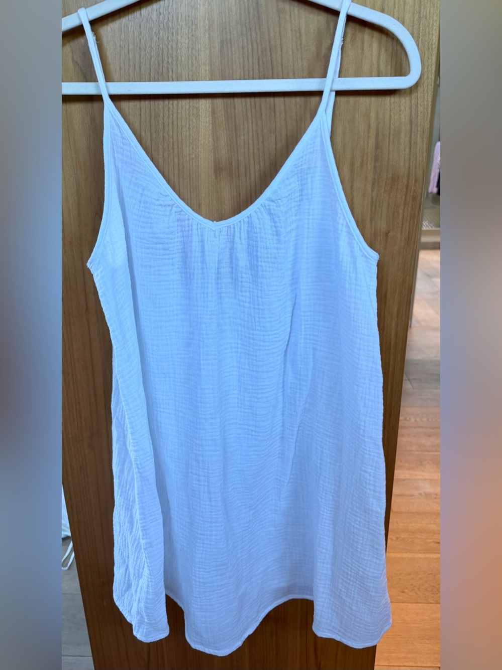 Like New! Lightweight White Gauze Swim Cover Slip Dress